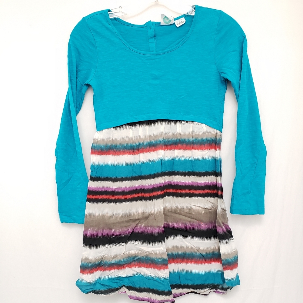 Turquoise Roxy Striped Dress - Picture 1 of 7